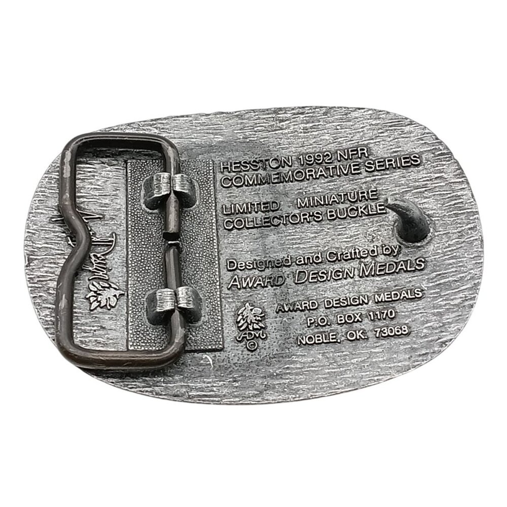 Vintage Childs Hesston 1992 NFR Rodeo Belt Buckle Agco Award Design - Picture 2 of 2